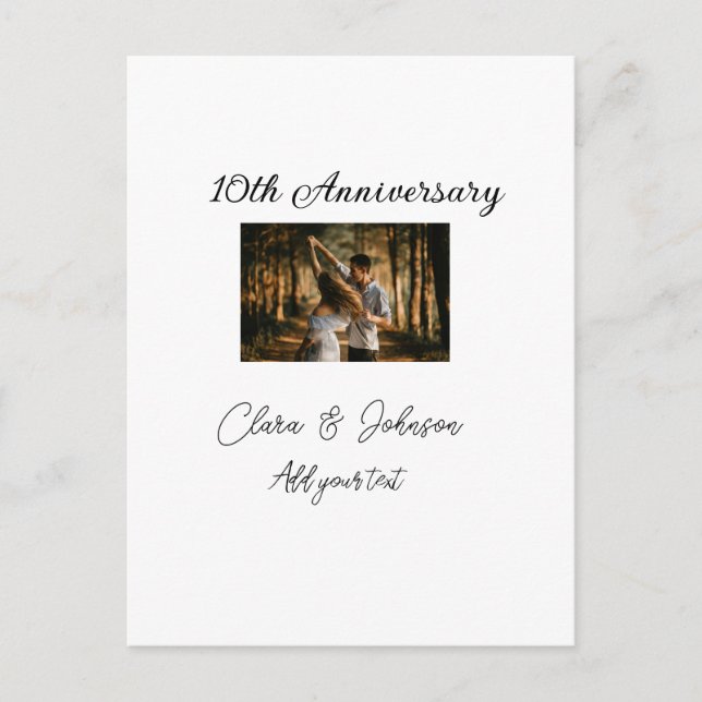 Bröllopsdag namn år bild text coulé vykort (Framsida)