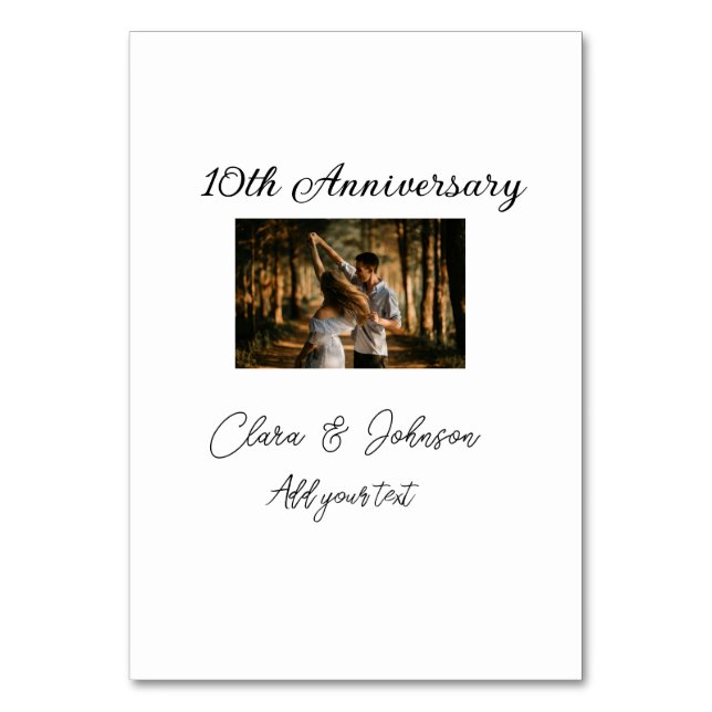 Bröllopsdag namn år bild text färg bordsnummer (Framsidan)