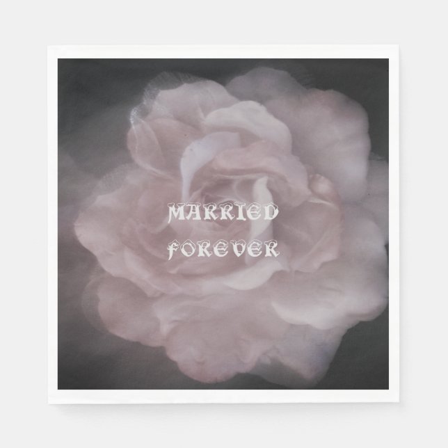 BRÖLLOPSDAG NAPKIN ROMANTIC DESIGN STIL PAPPERSSERVETT (Framsidan)