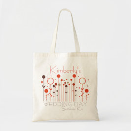 Bröllopsdag Överlevandepaket Enkel Orange Blommigt Tygkasse