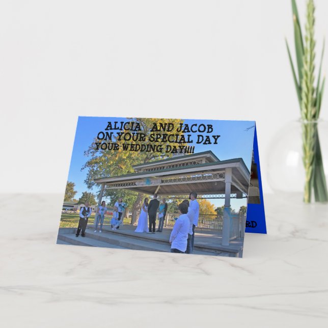 BRÖLLOPSDAG PHOTOS-hälsningskort Kort (Framsida)