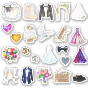 Bröllopsdag Stickers Klistermärken