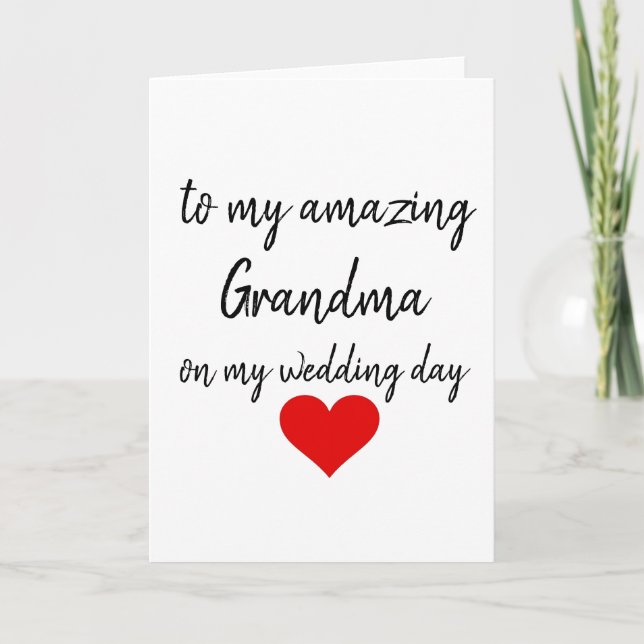 Bröllopsdag Tack Amazing Mormor bästsäljare Kort (Framsida)