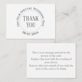 Bröllopsdag Tackkort-kort Anteckningskort