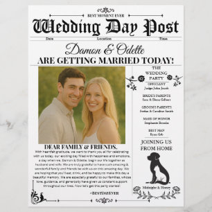 Bröllopsdag Tidningsblad/Flyer Reklamblad