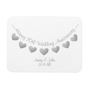 Bröllopsdagbunting för platina 70th magnet