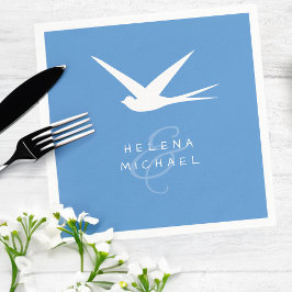 Bröllopsdagen Blue Bird of Happiness Pappersservett