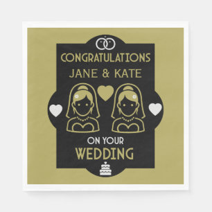 Bröllopsdagen Gay Girls Pappersservett