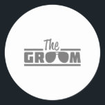 Bröllopsdagen Groom Vintage Manar som ska vara Runt Klistermärke<br><div class="desc">Bröllopsdagen Groom Vintage Manar som ska vara</div>