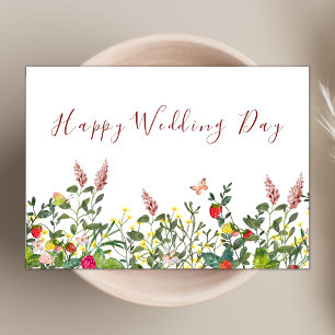 Bröllopsdagen Watercolor Boho Wildblomme Theme Lyc Kort