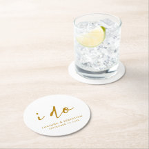 Bröllopsdagens Elegant Minimal enkel Guld och vit