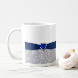 Bröllopsdagmugg för damast 45th kaffemugg