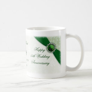 Bröllopsdagmugg för damast 55th kaffemugg