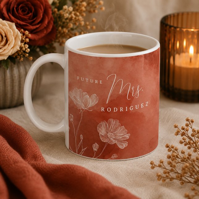 Bröllopsdagsmugg för brudens shower – Blivande fru Kaffemugg (Future Mrs cozy mug)