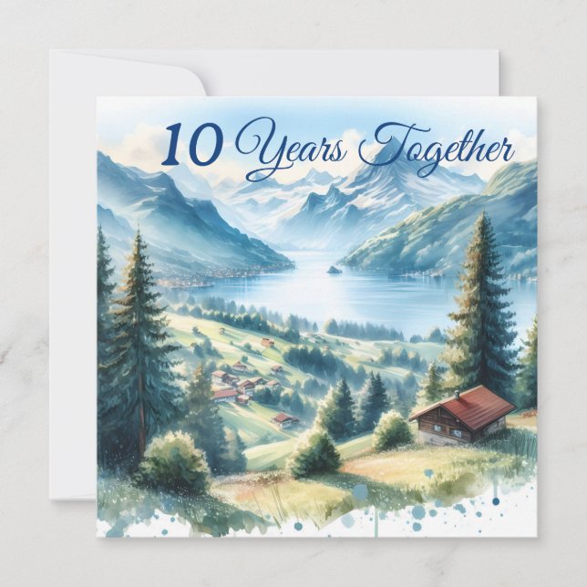Bröllopsdagsturpresent Schweiziska bergen Kort (Framsida)