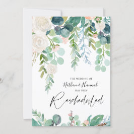 Bröllopsdatum Ändrat Datum Blomster Grönska Inbjudningar