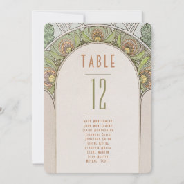 Bröllopsdekoration i Art Nouveau-stil med numrerin Inbjudningar