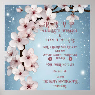 Bröllopsdesign för elegantens Blommigt Blommar-inb Poster