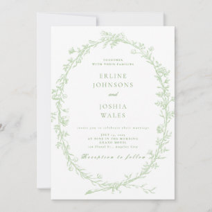 Bröllopsdesign för elegantens Fransk Blommigt-inbj Inbjudningar