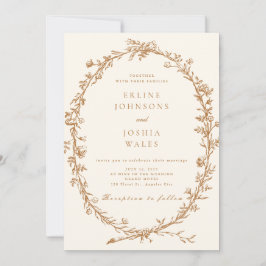 Bröllopsdesign för elegantens Fransk Blommigt-inbj Inbjudningar