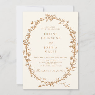 Bröllopsdesign för elegantens Fransk Blommigt-inbj Inbjudningar