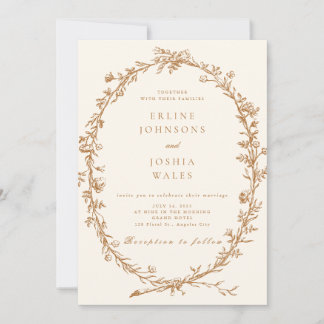 Bröllopsdesign för elegantens Fransk Blommigt-inbj Inbjudningar