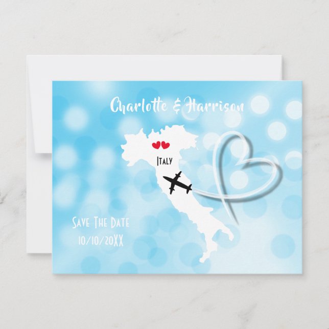 Bröllopsdestination Italien Spara Datum Datumet (Framsida)