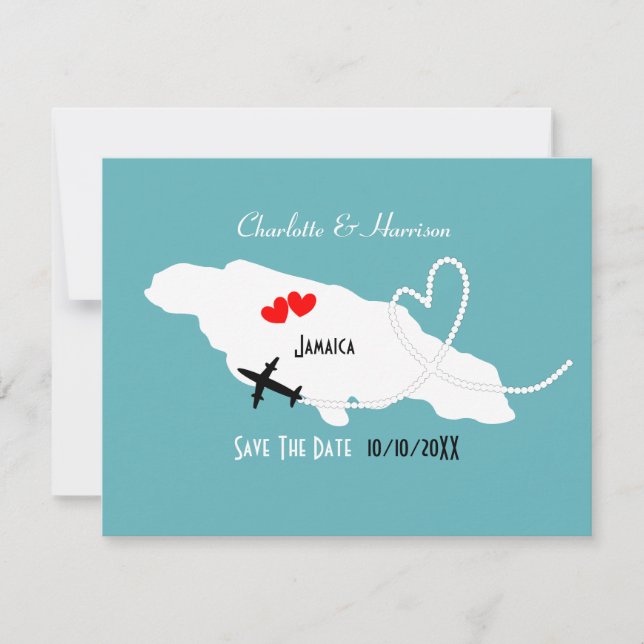 Bröllopsdestination Jamaica Spara Datum Datumet (Framsida)