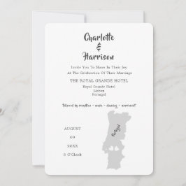 Bröllopsdestination Portugal Fotoinbjudan Inbjudningar