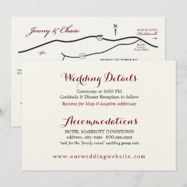 Bröllopsdetaljer Bifogad kort Mottagnings Karta