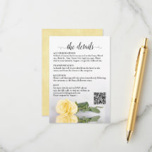 Bröllopsdetaljer Elegant Smörgul Ros QR-kod