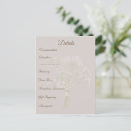 Bröllopsdetaljer för Blush Floral, Information för Vykort