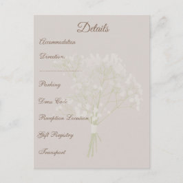 Bröllopsdetaljer för Blush Floral, Information för Vykort