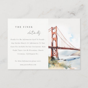 Bröllopsdetaljer för San Francisco Golden Gate Bri Tilläggskort