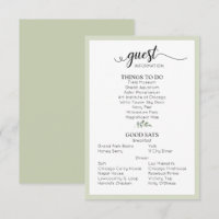Bröllopsdetaljer Gästinformation Sagggrön 