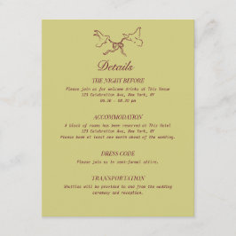 Bröllopsdetaljer Illustrerade Fåglar Tilläggskort