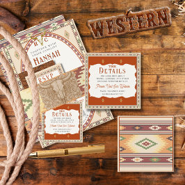 Bröllopsdetaljer Kort för Old West Frontier