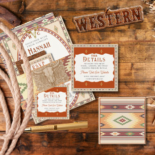 Bröllopsdetaljer Kort för Old West Frontier