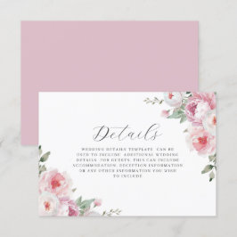 Bröllopsdetaljer med Blush & Rose Botaniska Blommo Tilläggskort