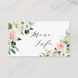 Bröllopsdetaljer med Rosa Vita Blommor Tilläggskort