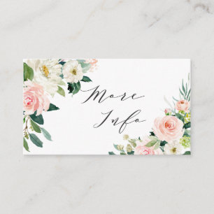 Bröllopsdetaljer med Rosa Vita Blommor Tilläggskort