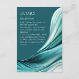 Bröllopsdetaljer - Modern Abstrakt Smaragdgrön - Tilläggskort