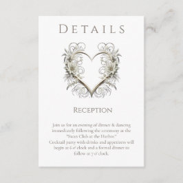 Bröllopsdetaljer - Moderna blommor med hjärta Tilläggskort