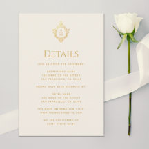 Bröllopsdetaljer Monogram Krönika Vintage Guld Elf