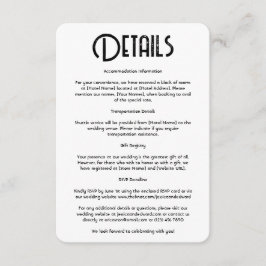 Bröllopsdetaljer Qr-kod Enkel Svart Minimal Chic Tilläggskort