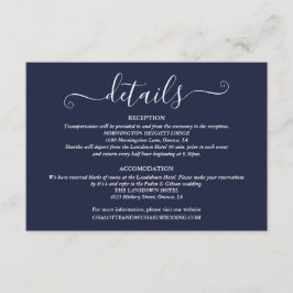 Bröllopsdetaljer Spring Lights Script Marinblå Tilläggskort