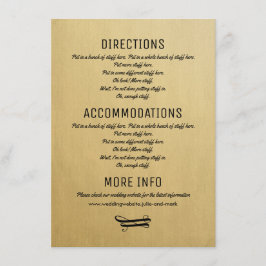 Bröllopsdetaljkort Vintage Invitationsinsats Tilläggskort