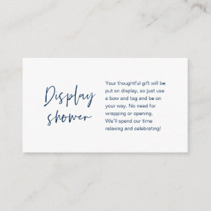 Bröllopsdisplay dusch, modern minimalistisk marinb tilläggskort