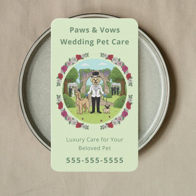 Bröllopsdjur Pet Services Bröllopsdjur Care Visitkort (Skapare uppladdad)