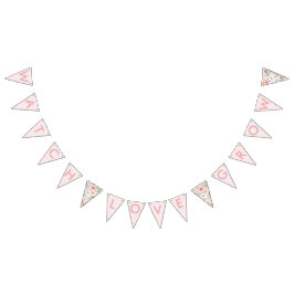 Bröllopsdop Blush Wildflowers Girlang Banner Vimplar